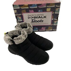 Skechers Women's Boots Sz 10 Go Walk Air Cooled Goga Mat with Faux Fur winter